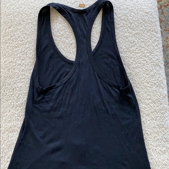 Pima Cotton Racer Back Leather and Lace Cross tank top- FESTIVAL - Picture 5 of 5